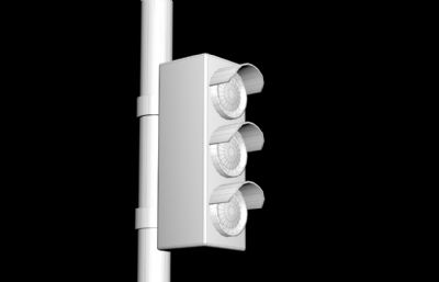 红绿灯,交通信号灯3D模型白模