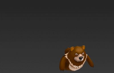 卡通鼻涕熊猫,鼻涕棕熊怪3D模型,MAX+FBX格式
