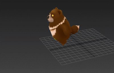 卡通鼻涕熊猫,鼻涕棕熊怪3D模型,MAX+FBX格式