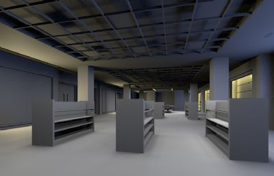 现代展厅,手机数码店铺室内设计3D模型