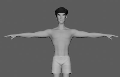 男人,短裤男子maya模型,带绑定