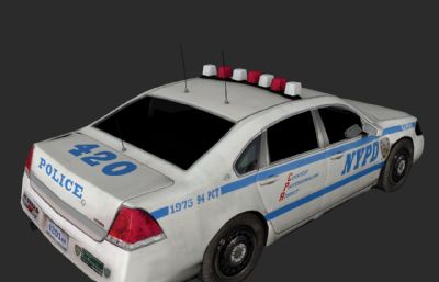 NYPD警车C4D模型简模