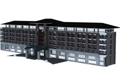 现代办公楼,写字楼3D模型,MAX,C4D格式