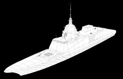 阿基坦级护卫舰精简版模型,OBJ格式