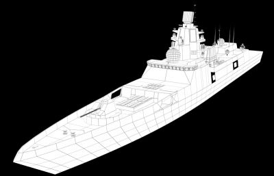 22350型护卫舰模型,OBJ格式