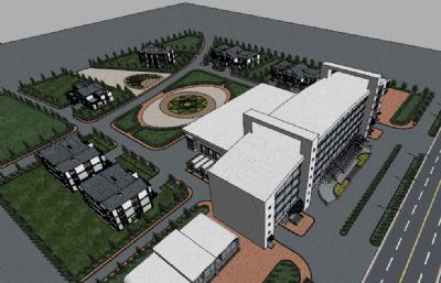 医院新区,办公大楼su模型