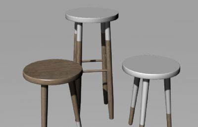 三款高低吧台椅3D模型,犀牛建模,3dm,fbx格式