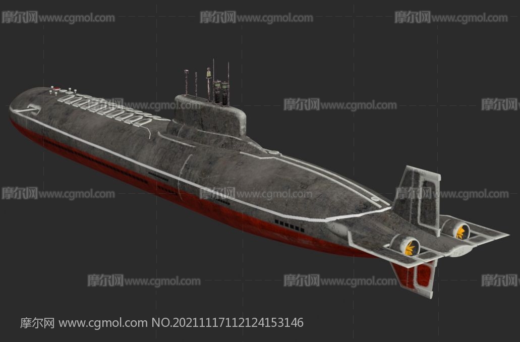 臺風級核潛艇(俄)3D模型,OBJ格式