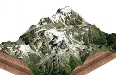 山体,山脉,雪山3D模型,Corona渲染