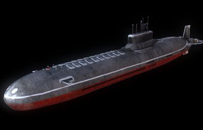 臺風級核潛艇(俄)3D模型,OBJ格式