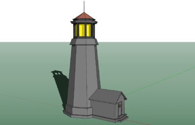海上灯塔SU模型