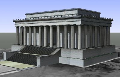 美國亞伯拉罕林肯紀念堂宮殿SU模型