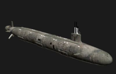 海狼级核潜艇(美)3D模型,OBJ格式,带贴图