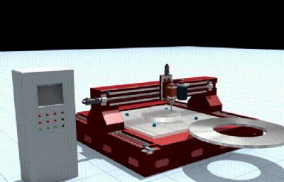 工業設備機床,數控機床3D模型