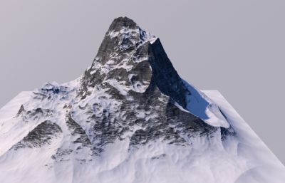 写实精细雪山C4D模型