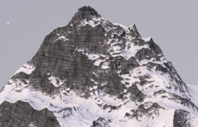 写实精细雪山C4D模型