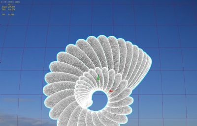 螺旋花朵造型雕塑设计3D模型