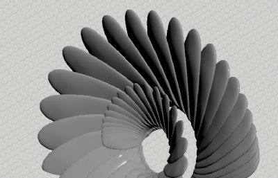 螺旋花朵造型雕塑设计3D模型