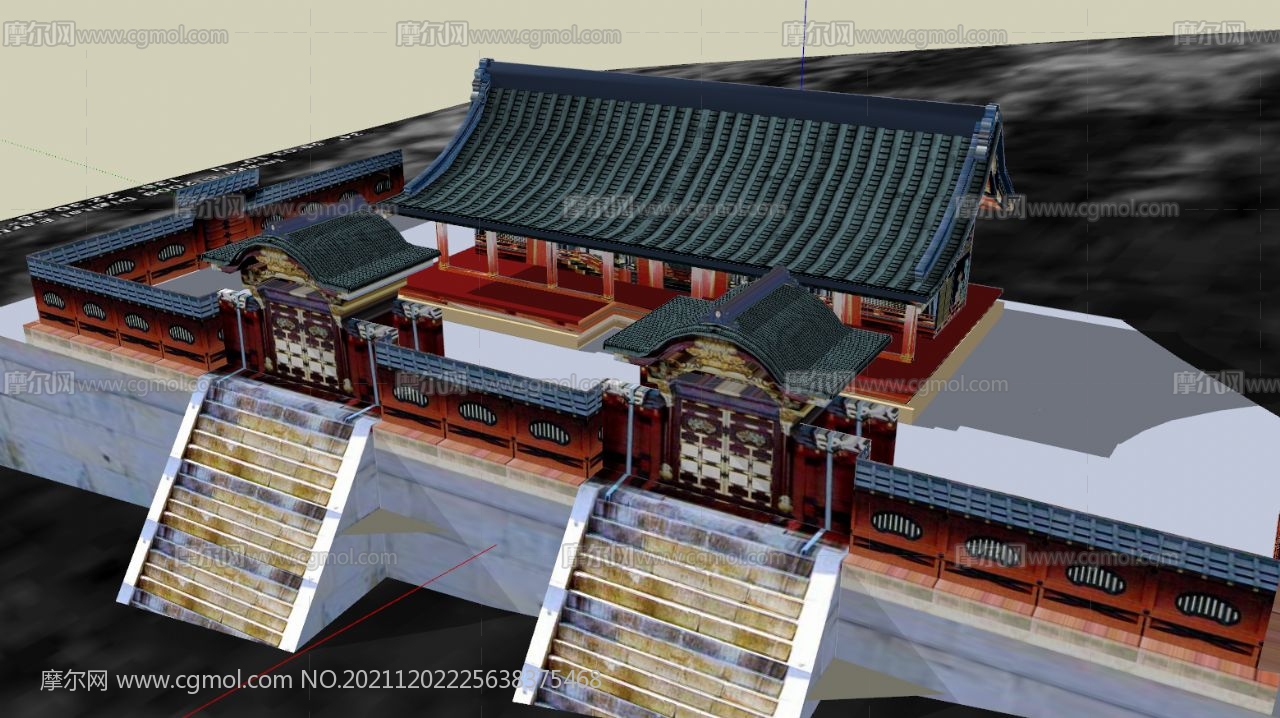 日式寺廟古建SU模型