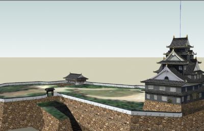 日式 Okayama Castle 冈山城古建SU模型