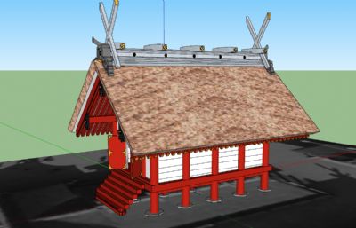相撲運動員比賽專用房子SU模型