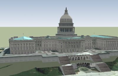 美國國會大廈建筑SU模型