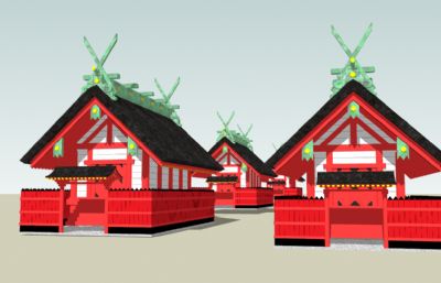 日本太沙住友寺建筑SU模型