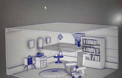 卡通客厅室内场景maya模型
