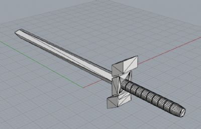 一把可3D打印的剑模型