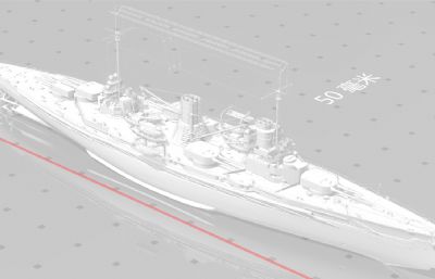 德意志帝国海军毛奇级战列巡洋舰STL模型