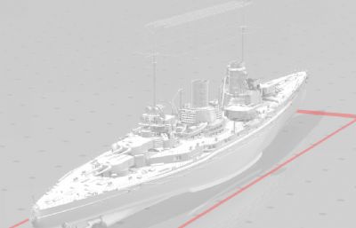 德意志帝国海军毛奇级战列巡洋舰STL模型