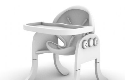 两款餐座椅,宝宝餐椅,婴儿餐椅模型,3dm格式