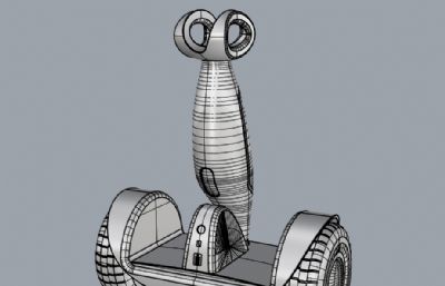 电动自平衡车,体感车3D模型