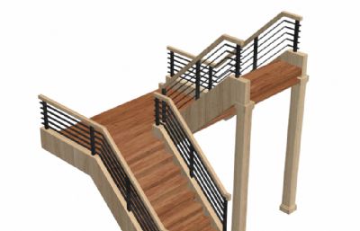木制楼梯3D模型