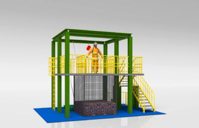 缓降器测试钢结构平台六3D模型