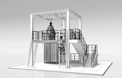 缓降器测试钢结构平台二3D模型