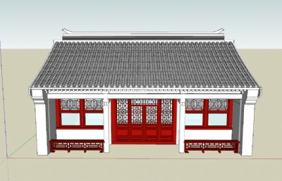 中式古建正房民居SU模型
