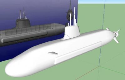 梭鱼级攻击核潜艇OBJ模型