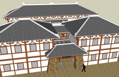 中式藏地文化博物馆SU模型