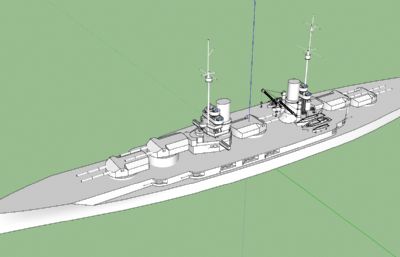 德意志帝国海军凯撒级战列舰(魔改)OBJ模型素模