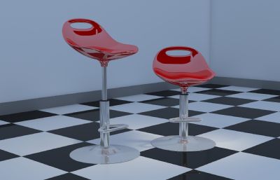 吧台凳,旋转凳3D模型