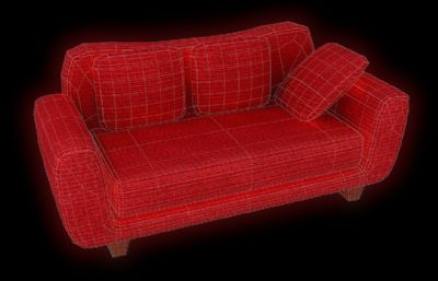 Q版双人沙发3D模型