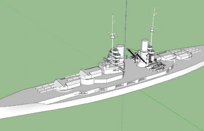 架空凯撒级战列舰OBJ模型白模