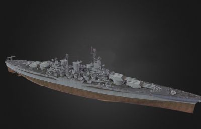 堪萨斯号战列舰,明尼苏达号战列舰,佛蒙特战列舰3D模型,OBJ格式