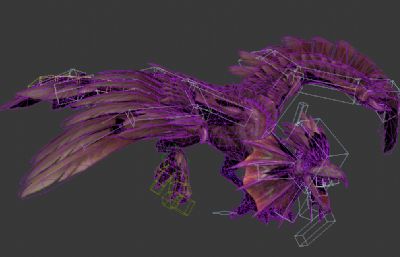 始祖鸟动画,鼻祖鸟3D模型,带奔跑动画