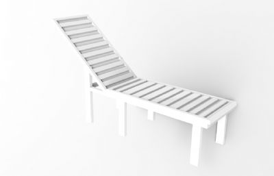 木制躺椅,阳光沙滩椅模型,OBJ格式
