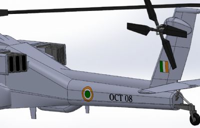 武装直升机飞机模型3D图纸