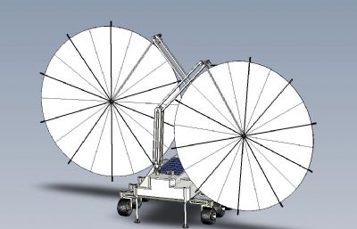 圆形太阳板月球探测车3D数模图纸