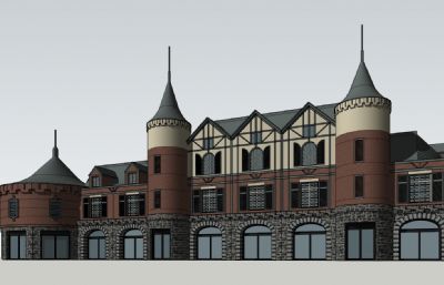 城堡造型会所su模型