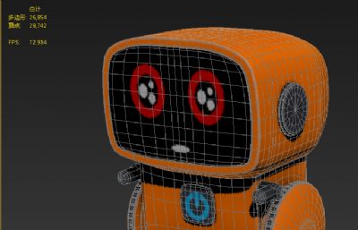 智能机器人玩具,语音机器人3D模型,OBJ格式,带贴图
